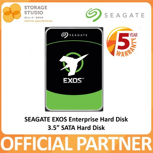 SEAGATE EXOS Enterprise Class Internal 3.5" SATA Hard Disk 6TB / 12TB / 16TB / 20TB. SEAGATE Singapore Local 5 Years Warranty. **SEAGATE AUTHORISED PARTNER**